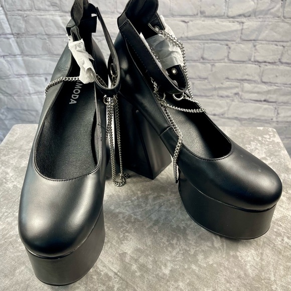 BN Lamoda Let’s Link Platform Heels Size 11 - Picture 11 of 12